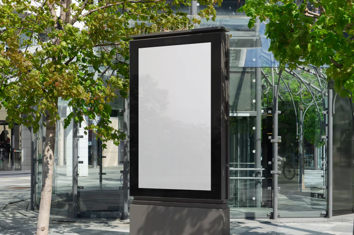 Free Lightbox in the City Mockup PSD Template