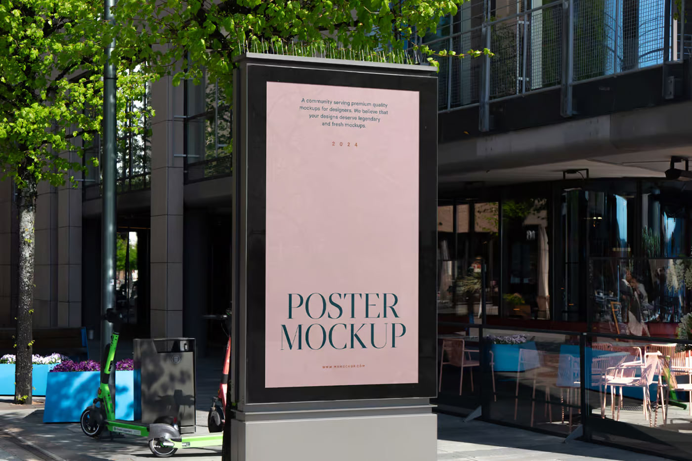 Free Lightbox on the Street Mockup PSD Template
