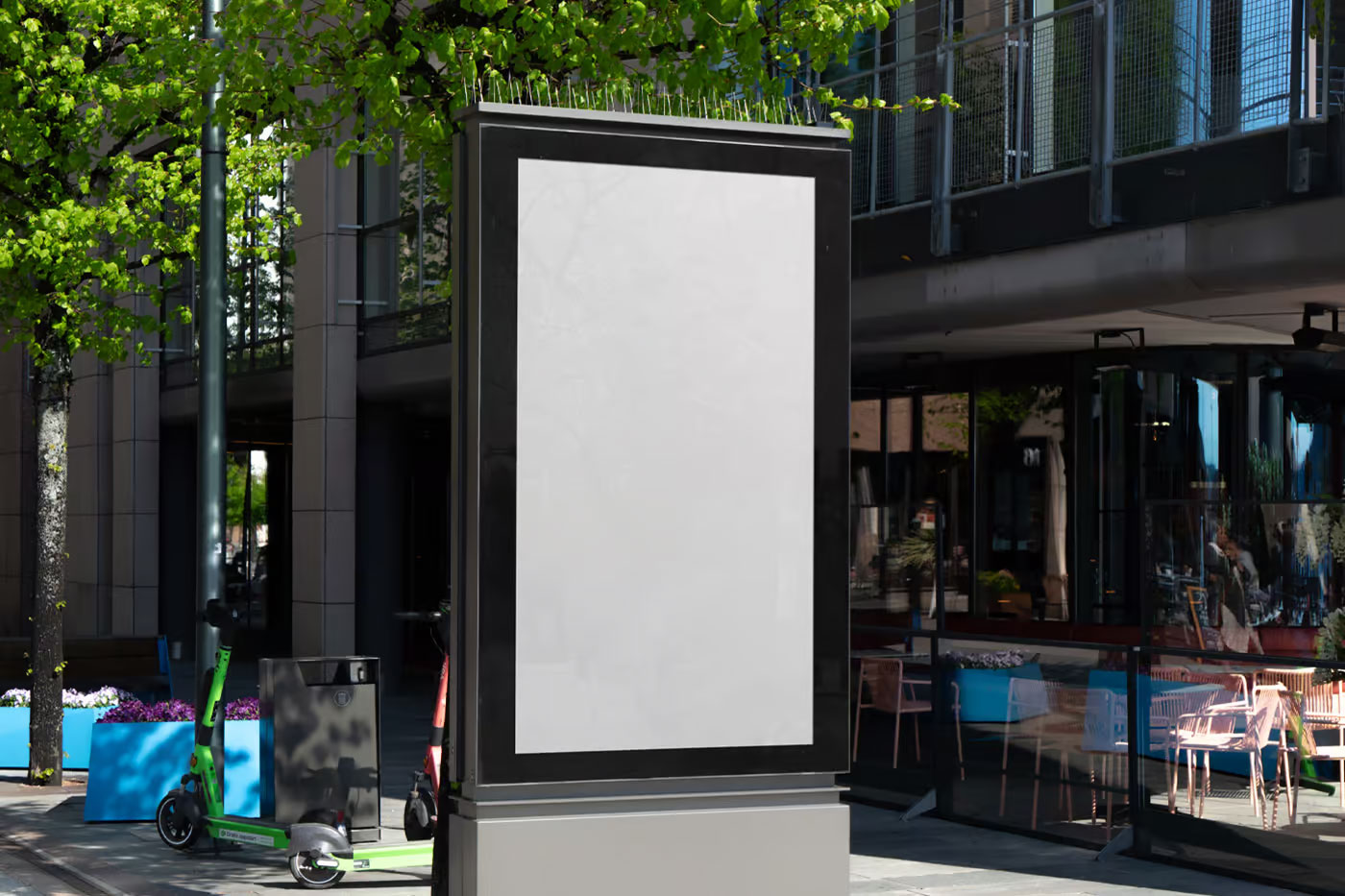 Free Lightbox on the Street Mockup PSD Template