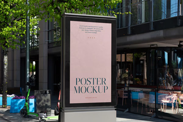 Free Lightbox on the Street Mockup PSD Template