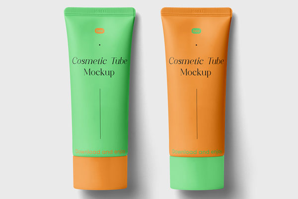 Free Lying Cosmetic Tube Mockup PSD Template