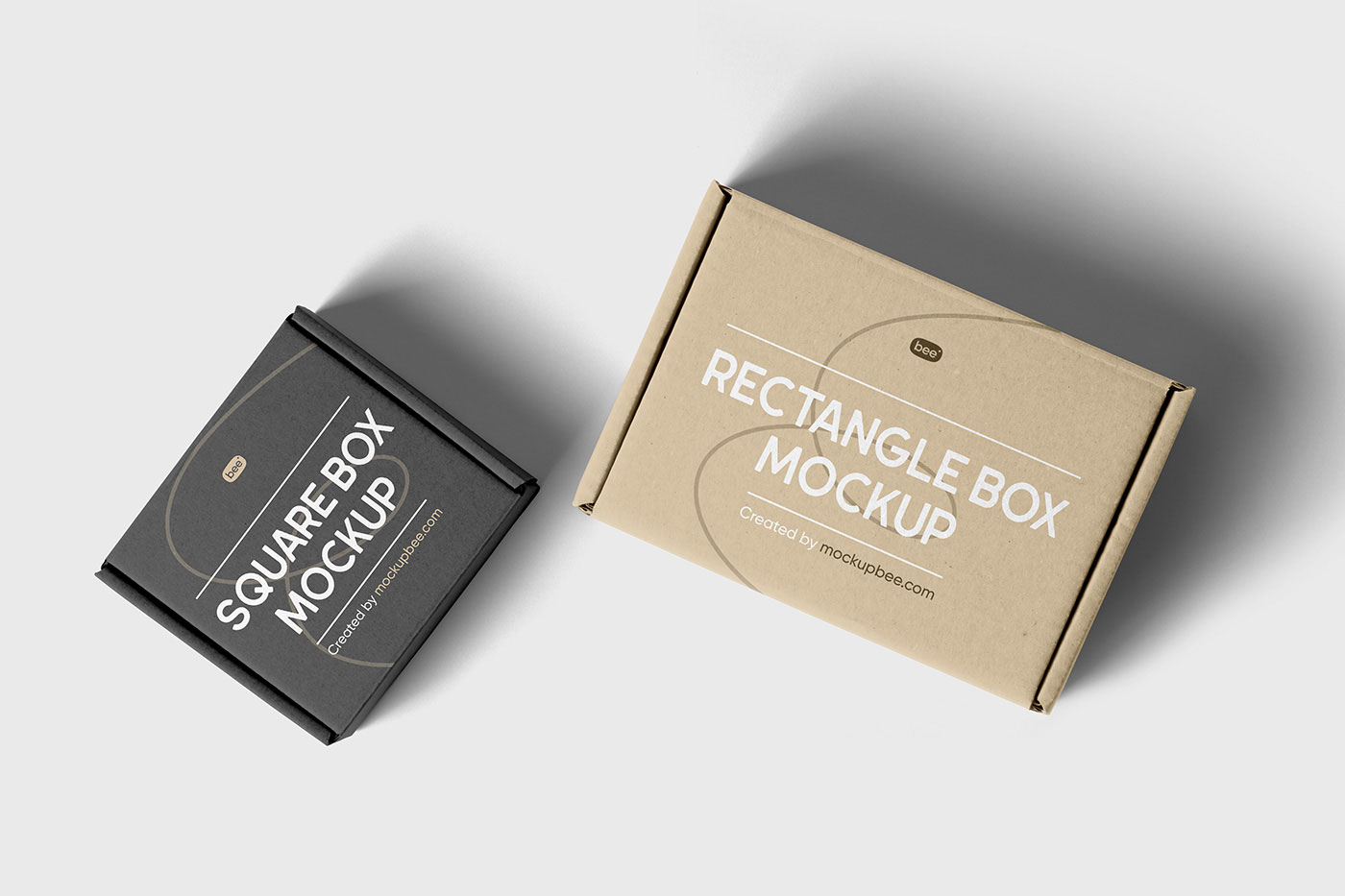 Free Lying Double Box Mockup PSD Template