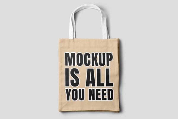 Free Lying Tote Bag Mockup PSD Template