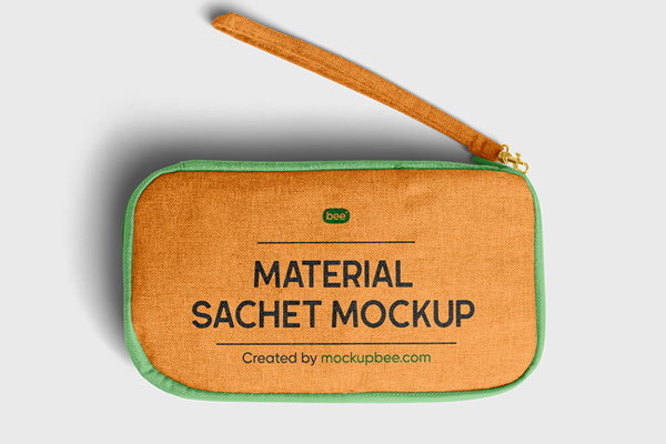 Free Material Sachet Mockup PSD Template