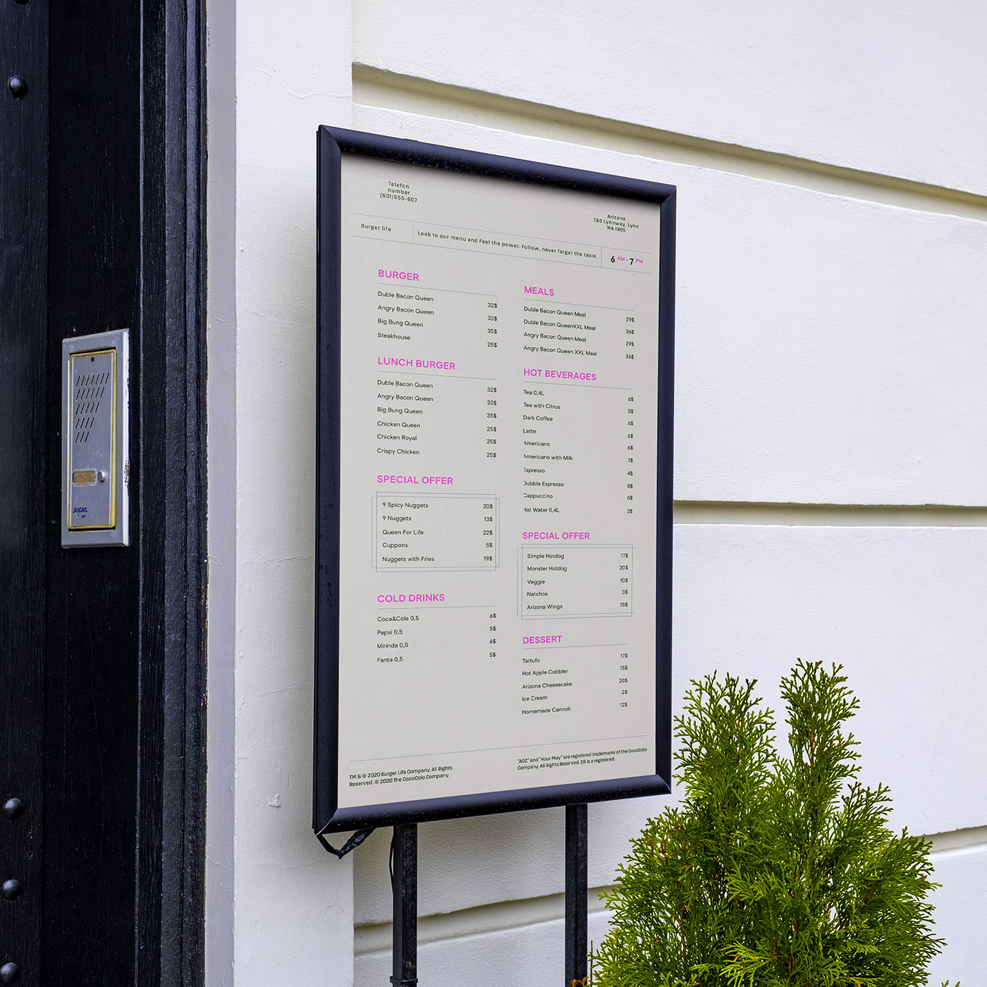 Free Metal Frame Menu Mockup PSD Template
