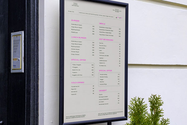 Free Metal Frame Menu Mockup PSD Template