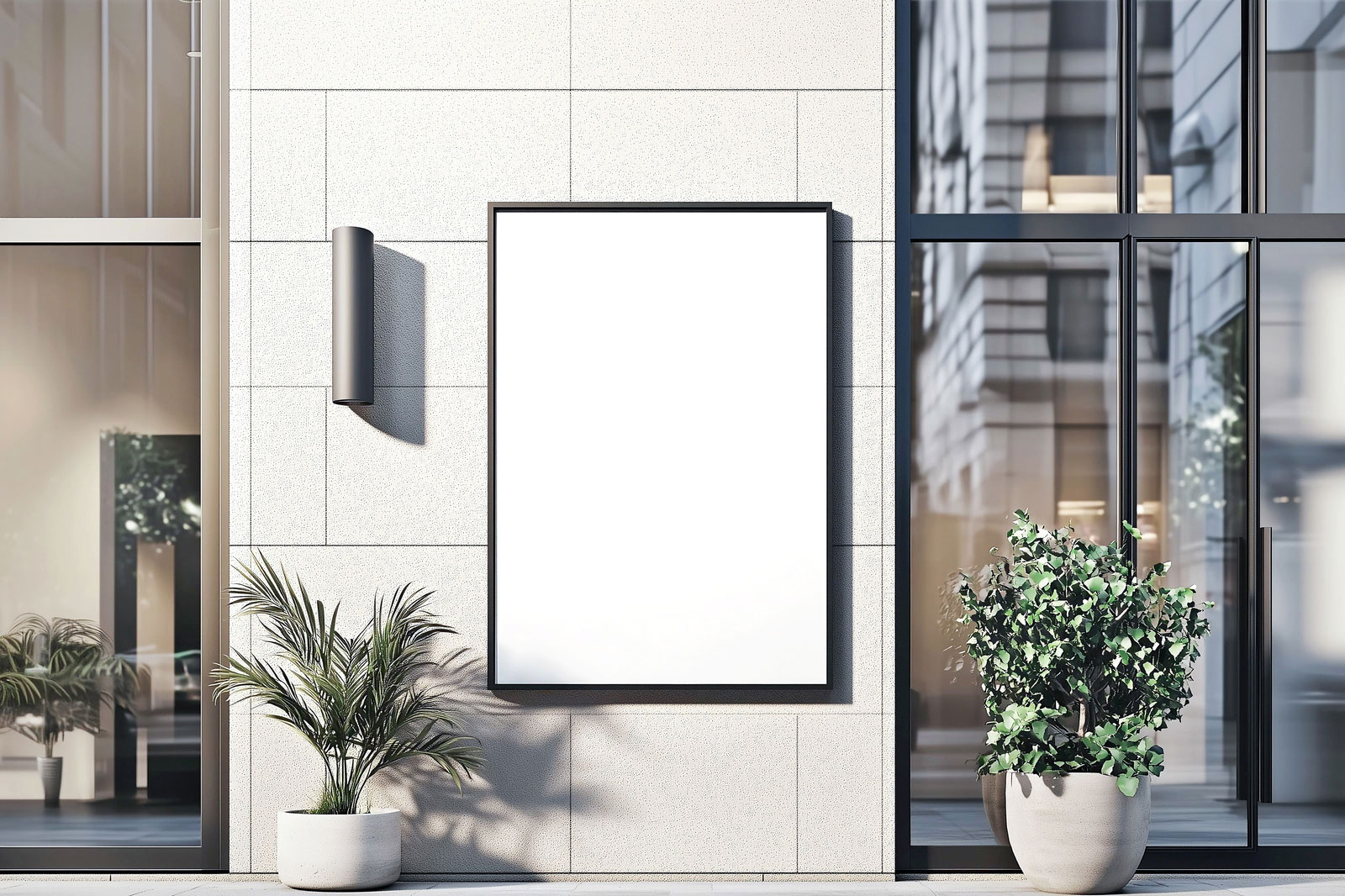 Free Modern Storefront Outdoor Poster Mockup PSD Template