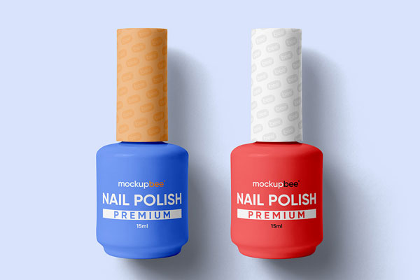 Free Nail Polish Bottle Mockups PSD Template