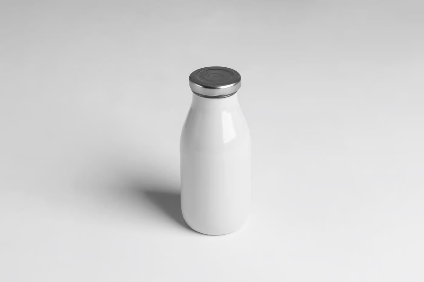 Free Small Glass Juice Bottle Mockup PSD Template