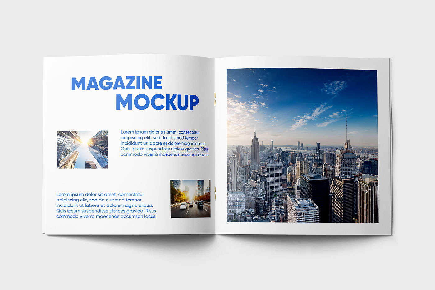 Free Open Square Magazine Mockup PSD Template