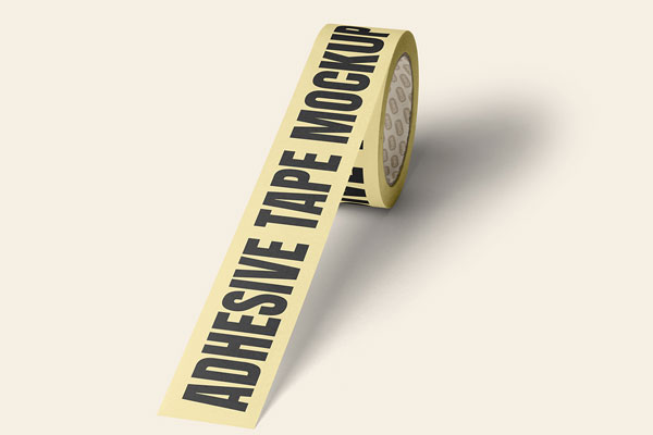 Free Perspective Adhesive Tape Mockup PSD Template