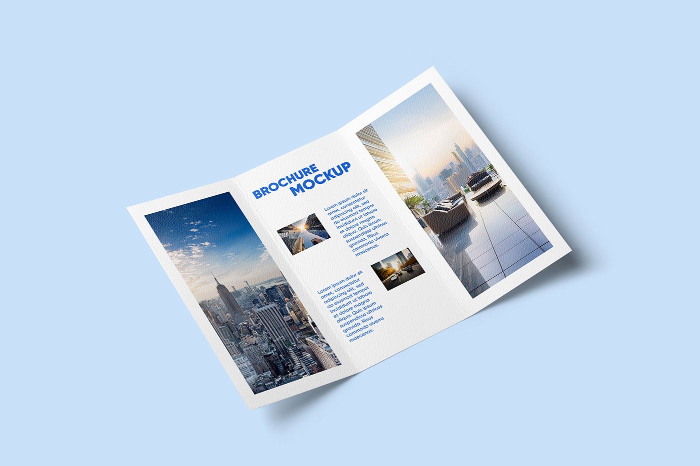 Free Perspective Trifold Brochure Mockup PSD Template