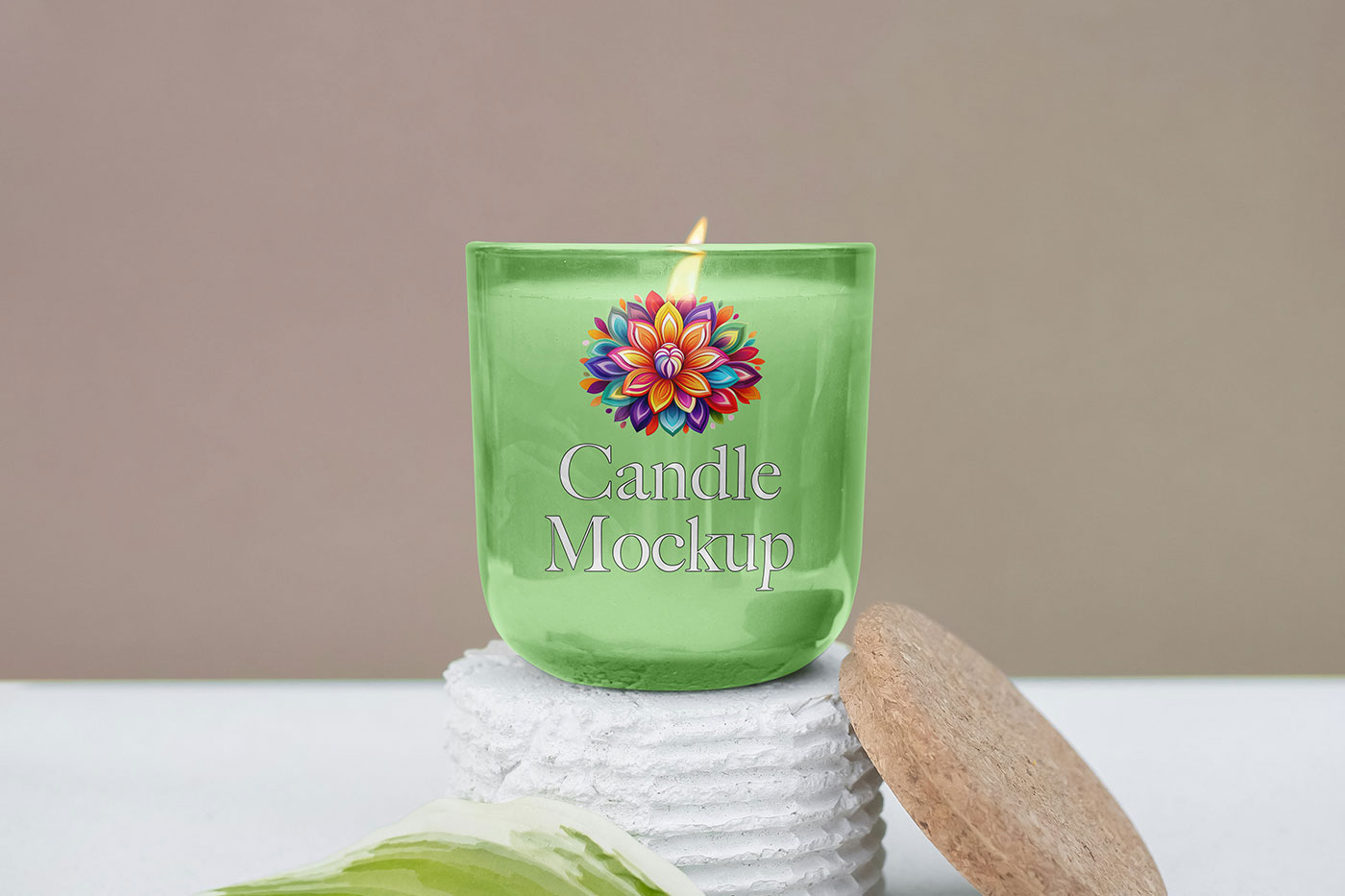 Free Candle on Stand Mockup PSD Template