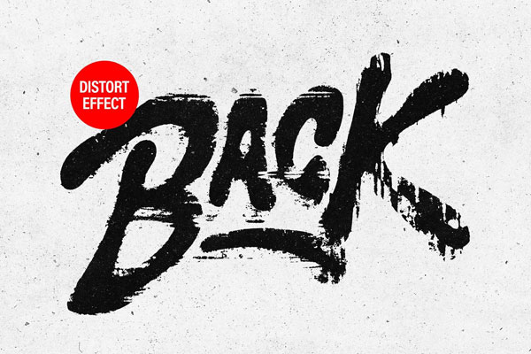 Free Distort Print Text Logo Effect PSD Template