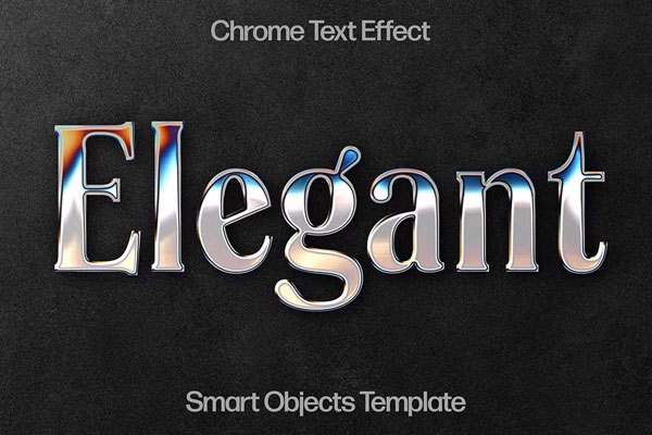 Free Elegant Metal Chrome Text Effect PSD Template