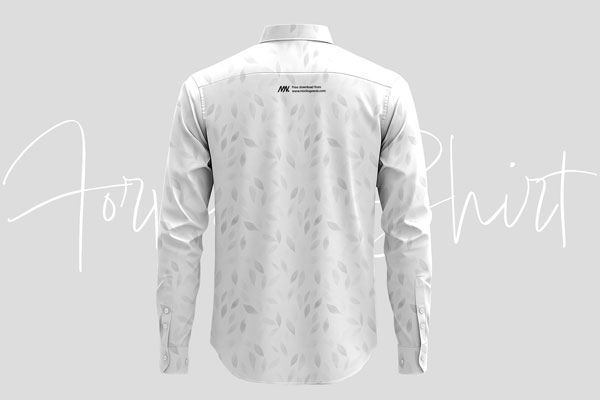 Free Formal Long Sleeve Shirt Mockup From Back Side PSD Template
