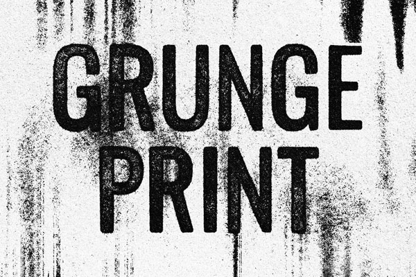 Free Grunge Print Text Effect PSD Template