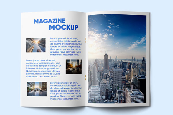 Free Open A4 Magazine Mockup PSD Template