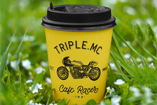 Free Paper Cup on Grass Mockup PSD Template