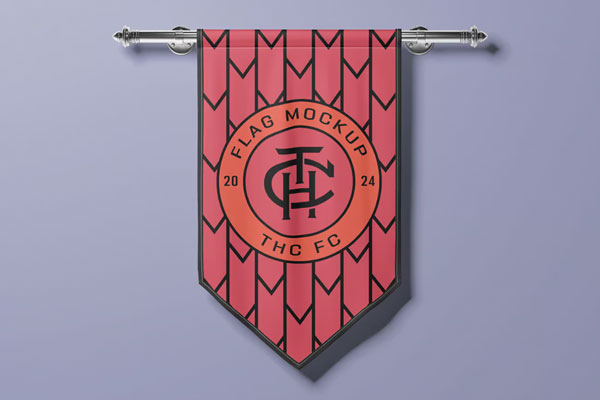 Free Pennant Flag Mockup PSD Template