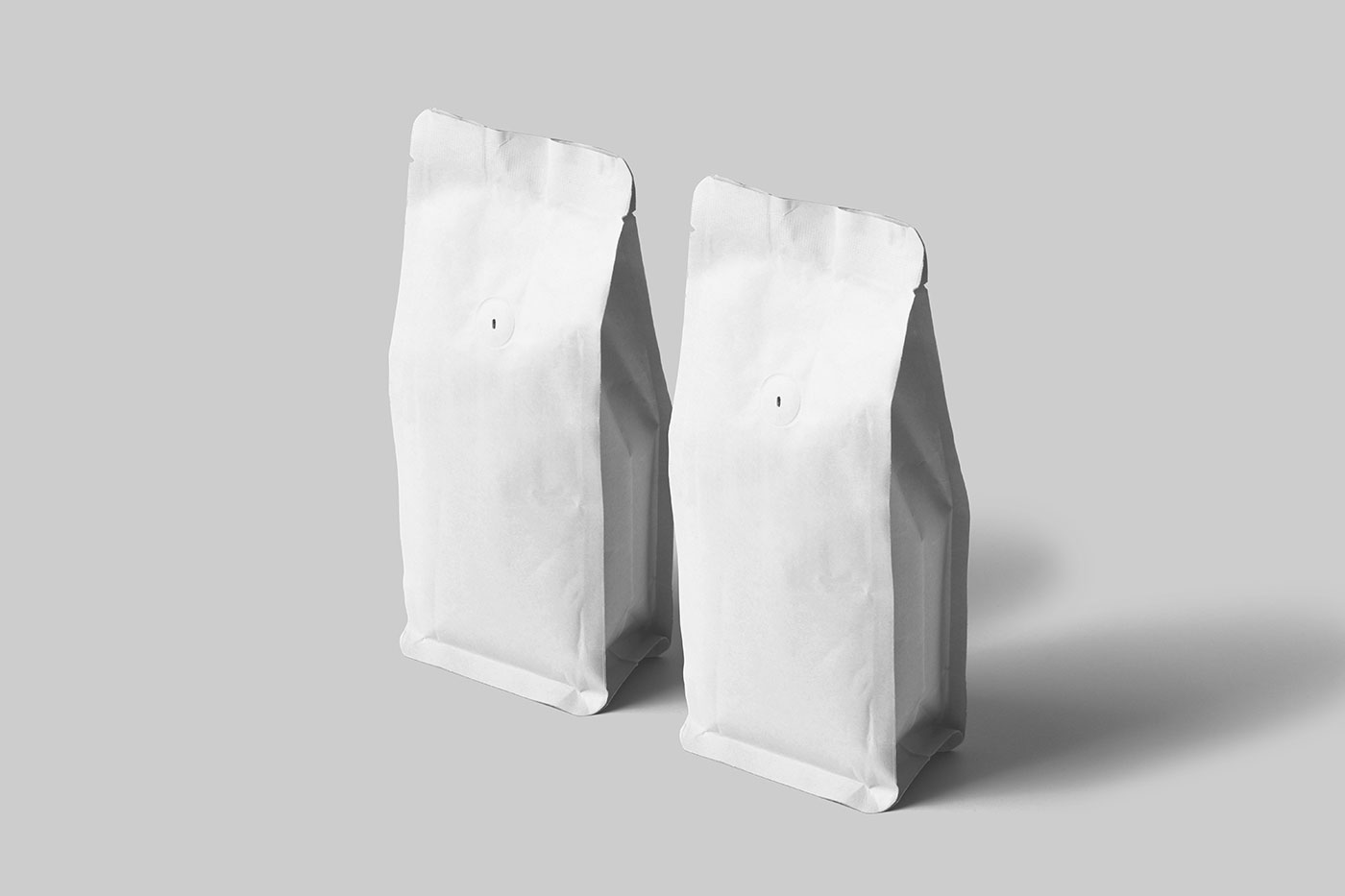 Free Perspective Coffee Bag Mockups PSD Template