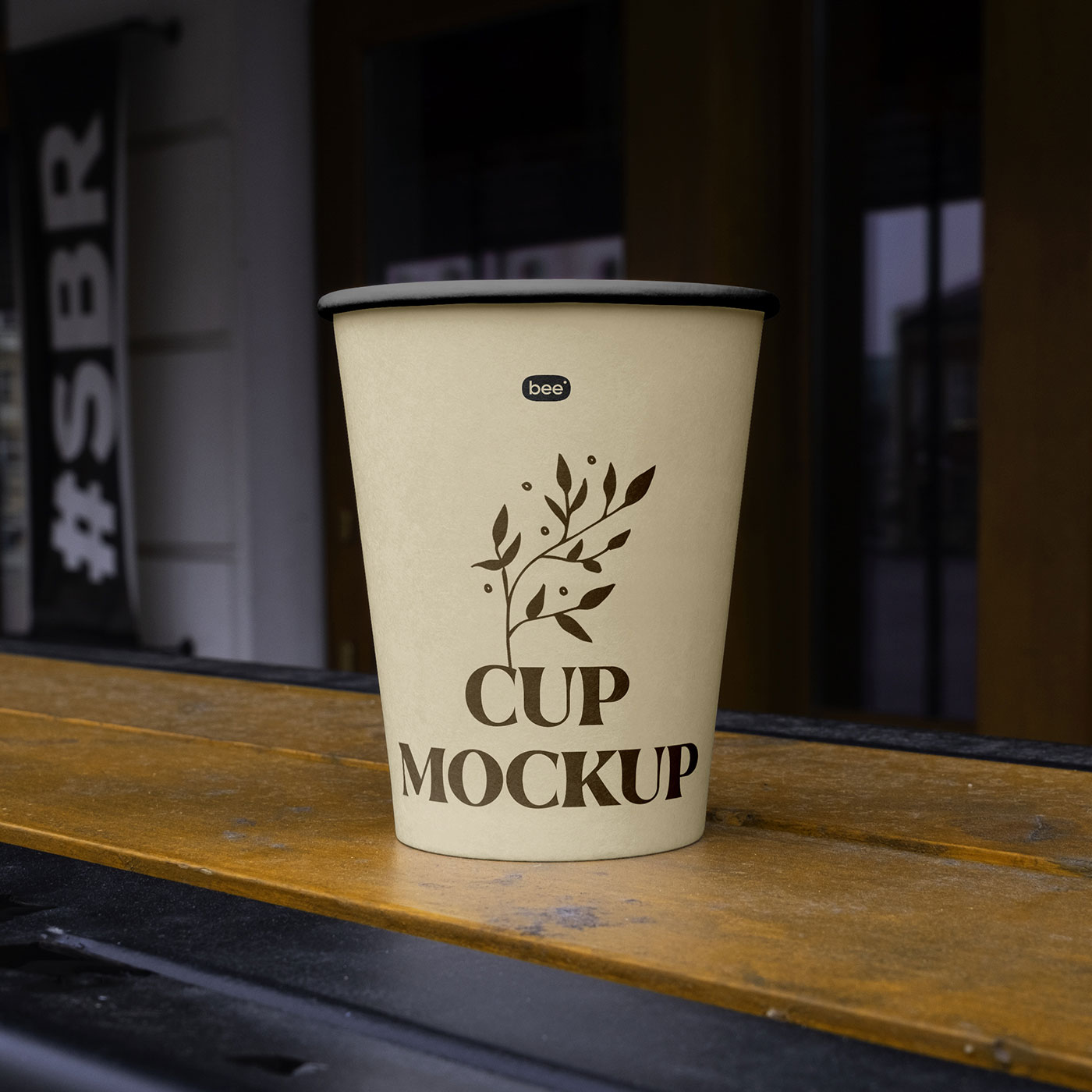 Free Perspective Paper Cup Mockup PSD Template