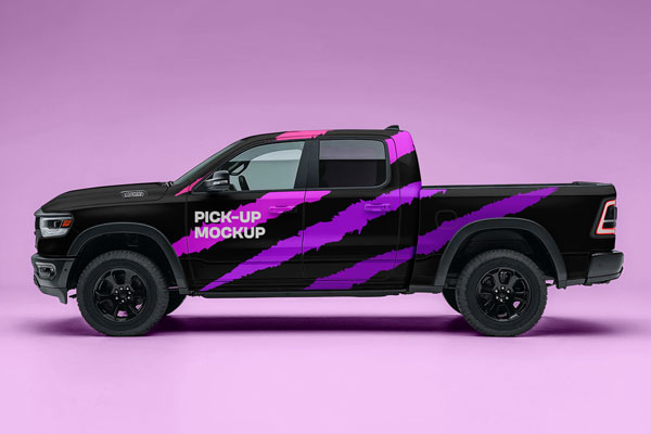 Free Pick Up Truck Mockup PSD Template