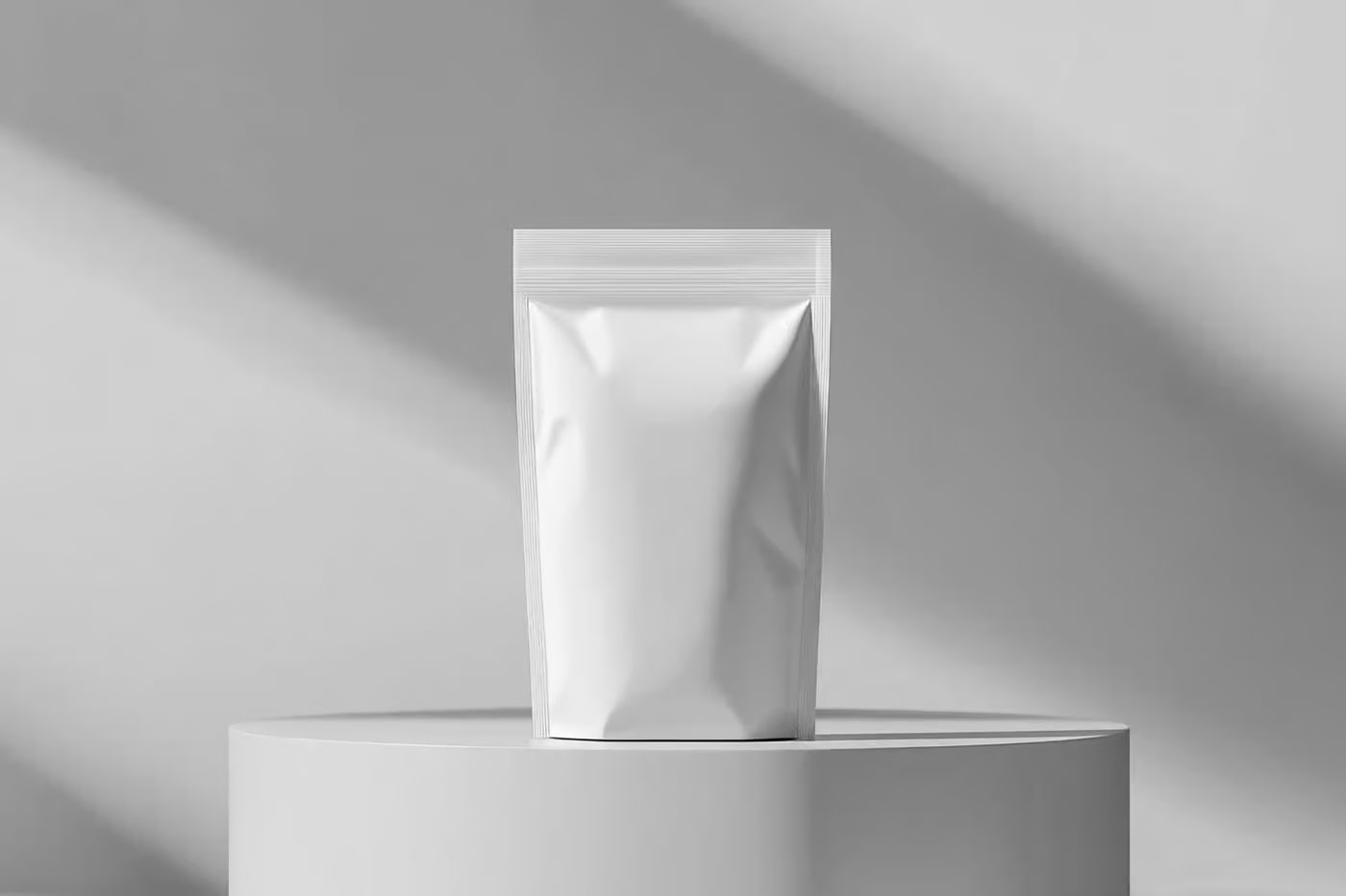 Free Plastic Coffee Bag Mockup PSD Template
