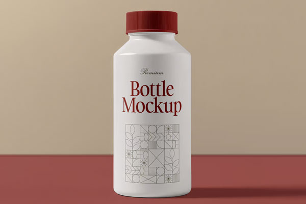 Free Plastic Cosmetics Bottle Mockup PSD Template