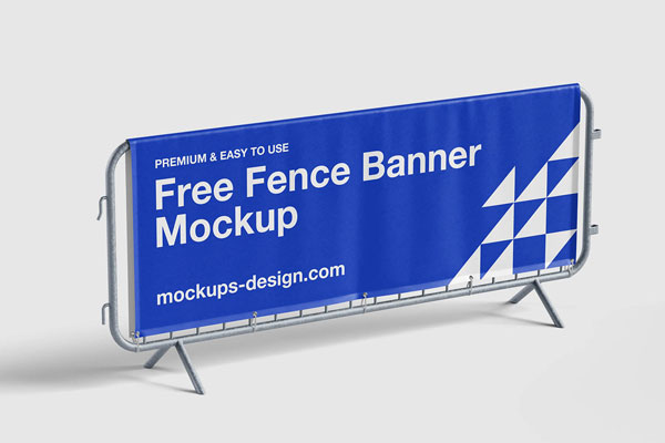 Free Realistic Fence Banner Mockup PSD Template