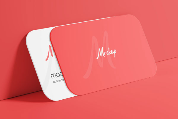 Free Round Corner Business Card Mockup PSD Template