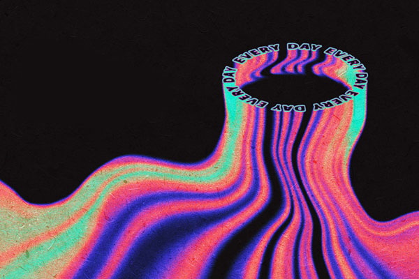 Free Round Melting Text Effect PSD Template