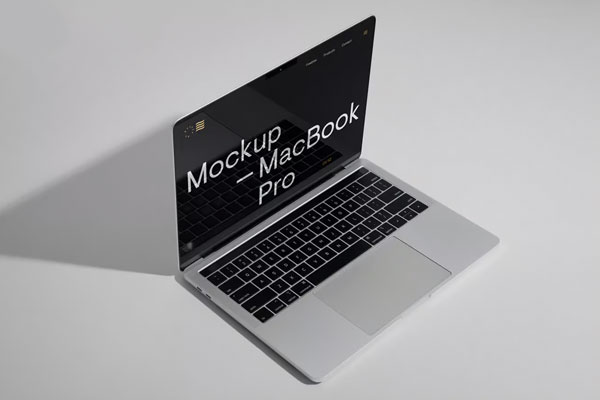 Free Silver MacBook Pro Mockup PSD Template