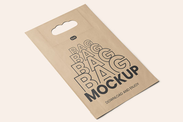 Free Small Food Paper Bag Mockup PSD Template