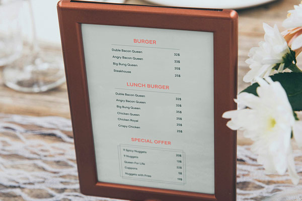 Free Small Stand Menu Mockup PSD Template