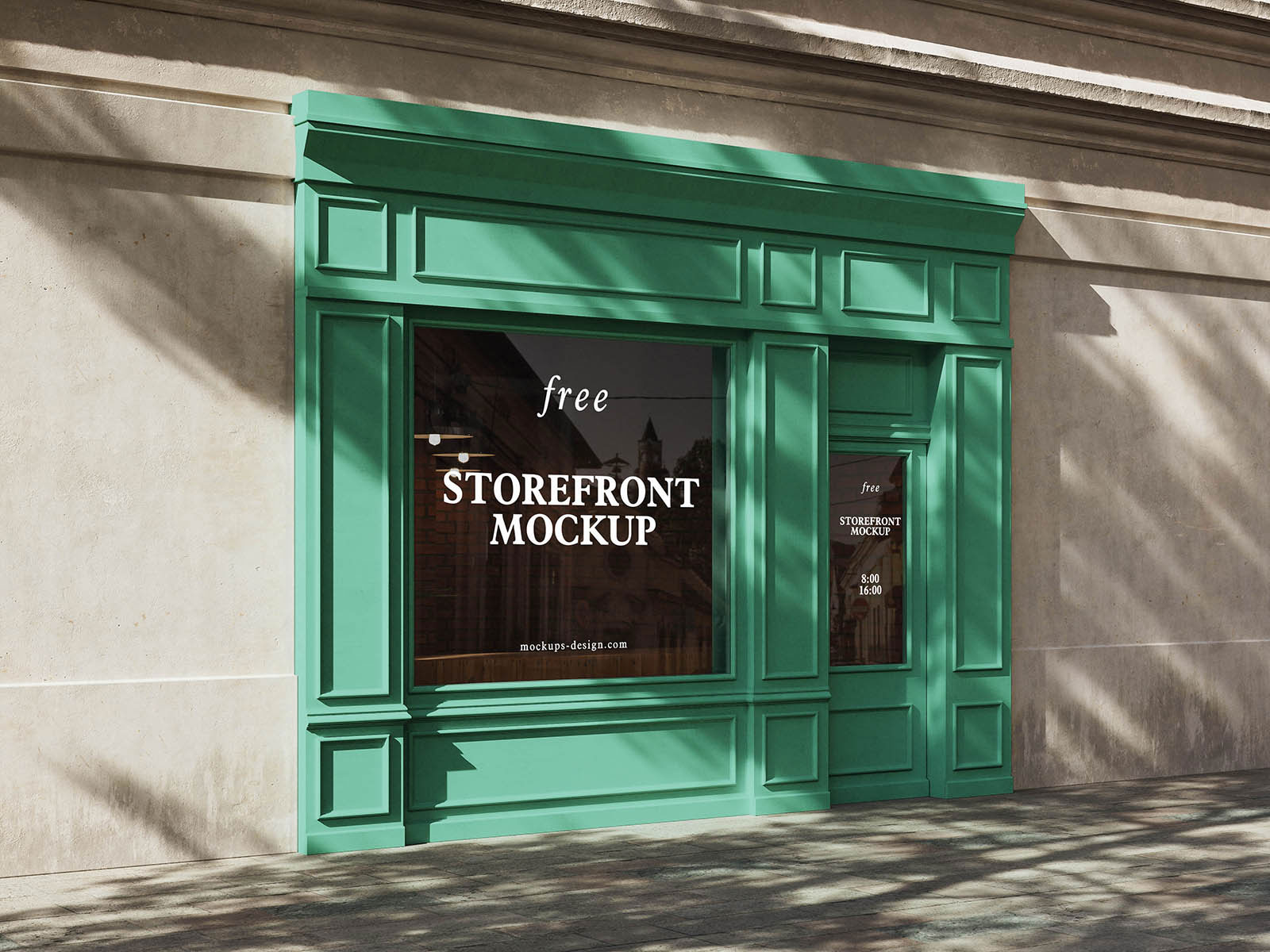 Free Storefront Mockup Classic Facade PSD Template