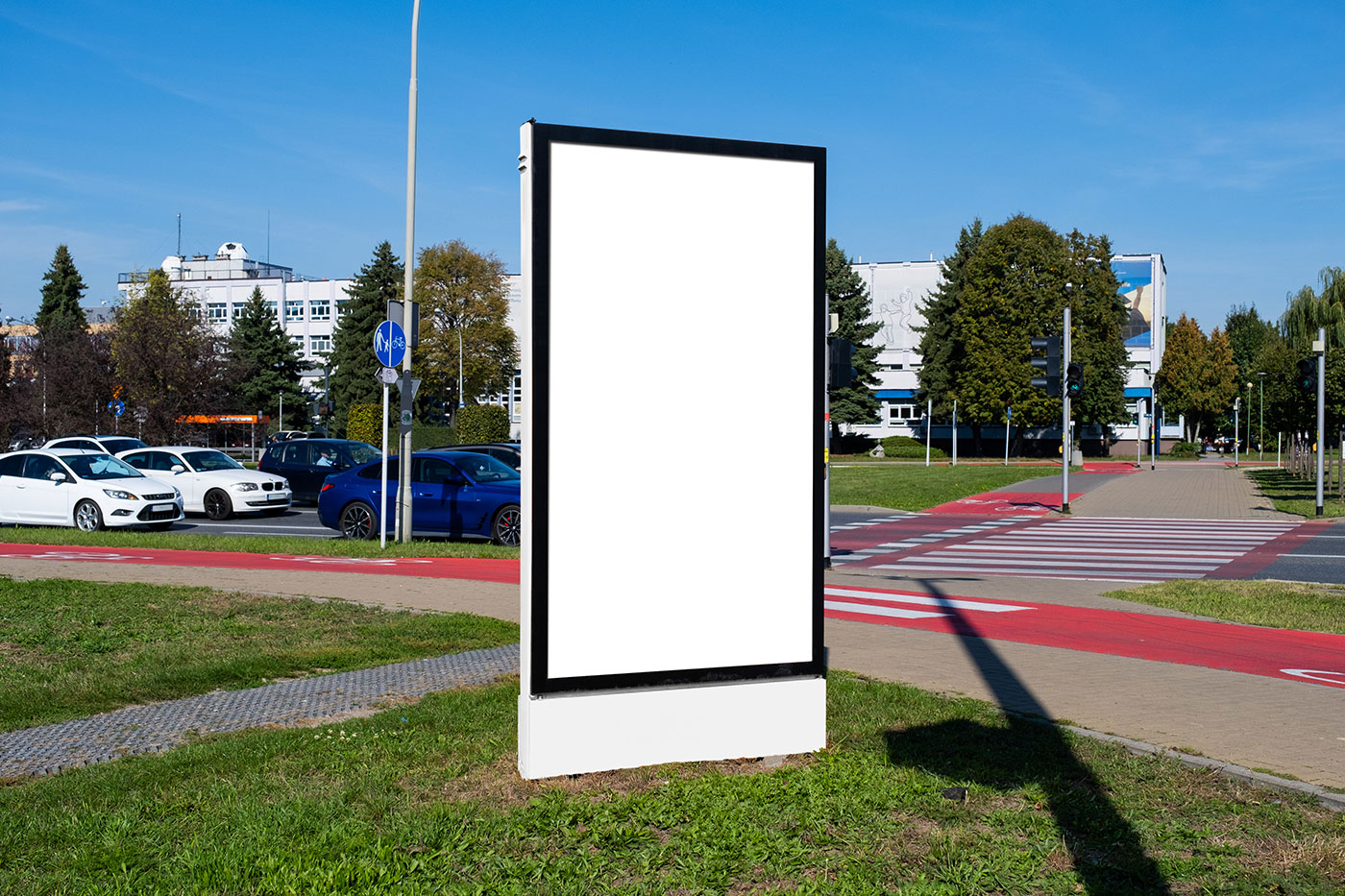 Free Sunny Citylight Display Mockup PSD Template