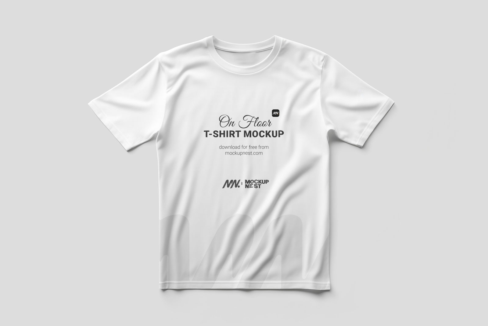 Free T-Shirt Mockup on Floor PSD Template