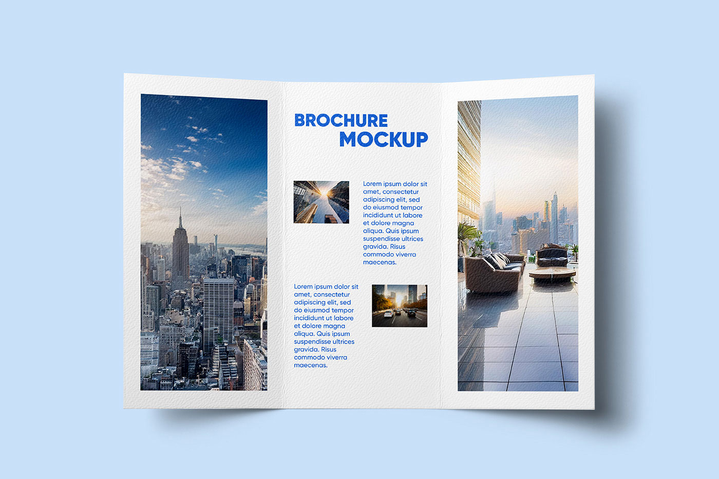 Free Trifold Stationery Brochure Mockup PSD Template