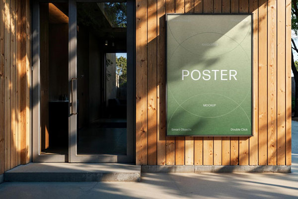 Free A4 Outdoor Poster Mockup PSD Template