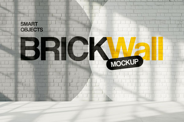 Free Brick Wall Mockup PSD Template