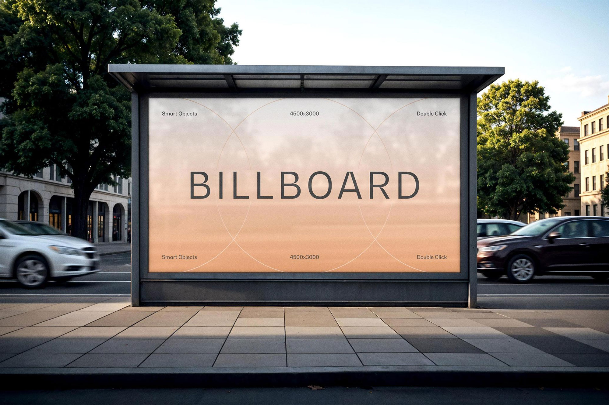 Free Bus Stop Banner Mockup PSD Template