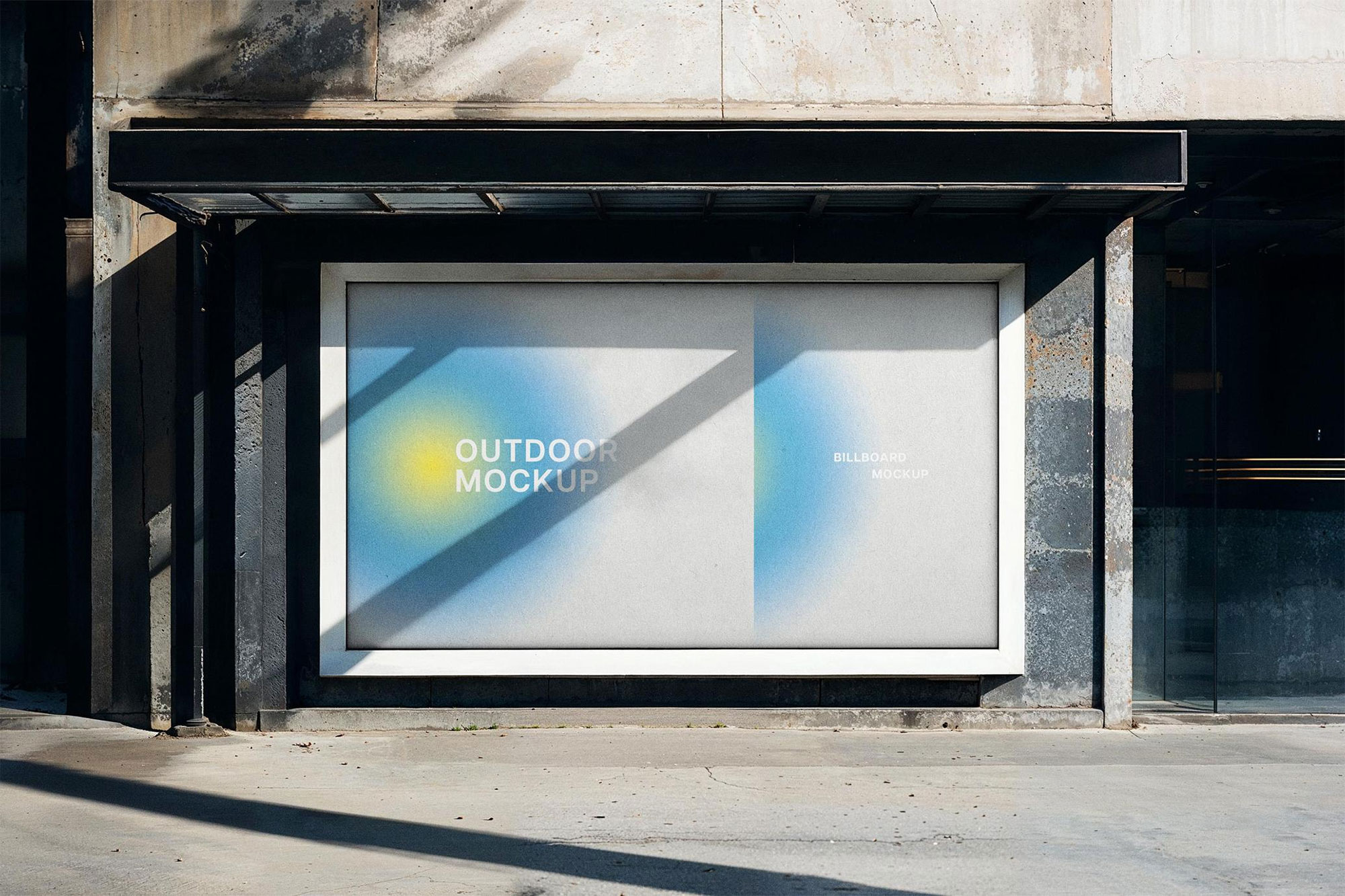 Free Bus Stop Outdoor Billboard Mockup PSD Template