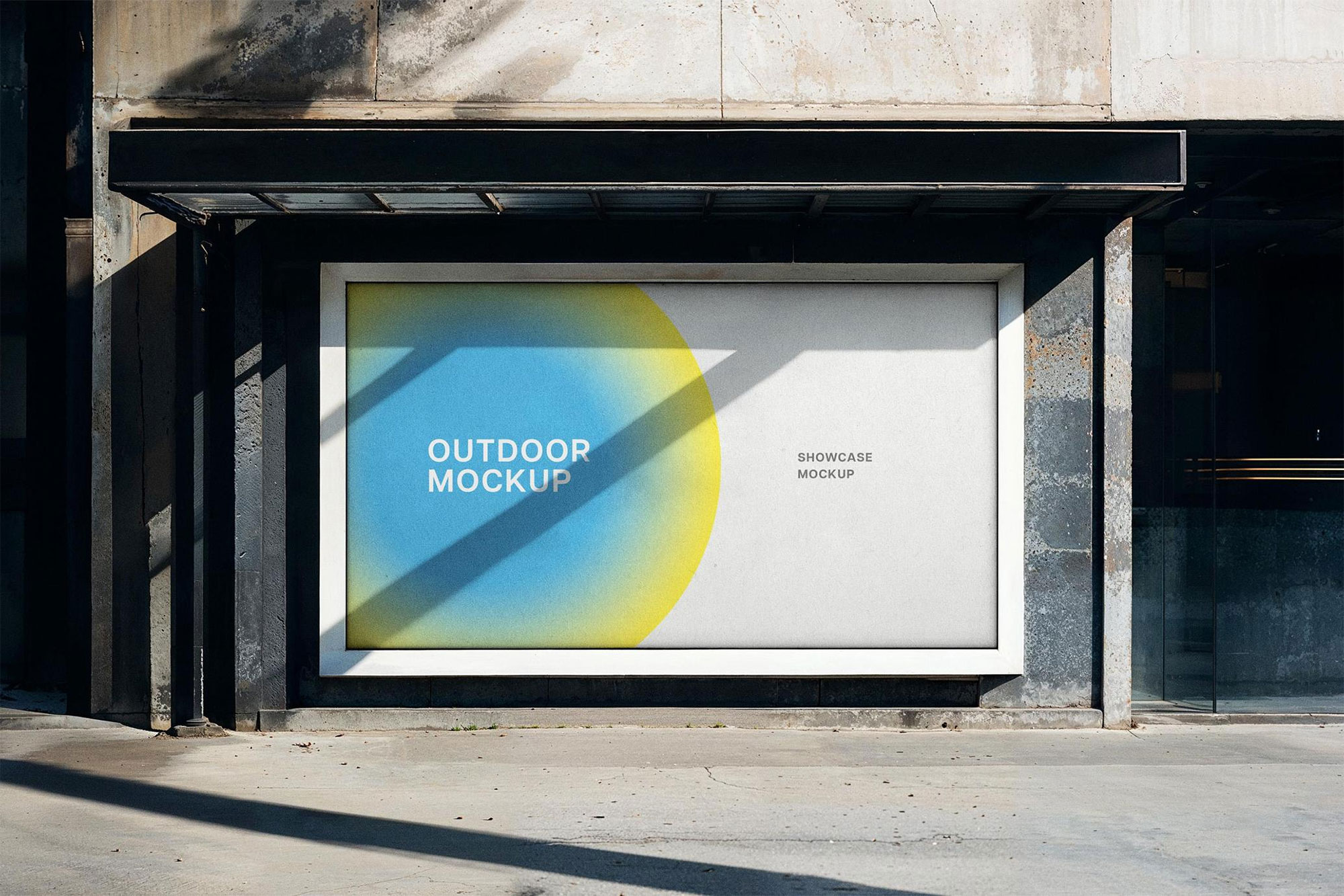 Free Bus Stop Outdoor Billboard Mockup PSD Template