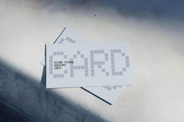 Free Business Card Mockup Side Road Backdrop PSD Template