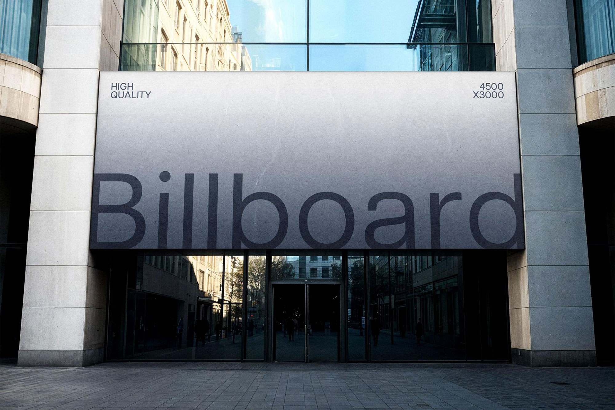 Free Concrete Building Banner Mockup PSD Template