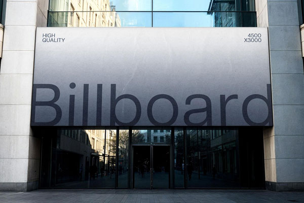 Free Concrete Building Banner Mockup PSD Template