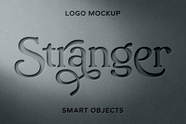 Free Cut Out Paper Text and Logo Mockup PSD Template