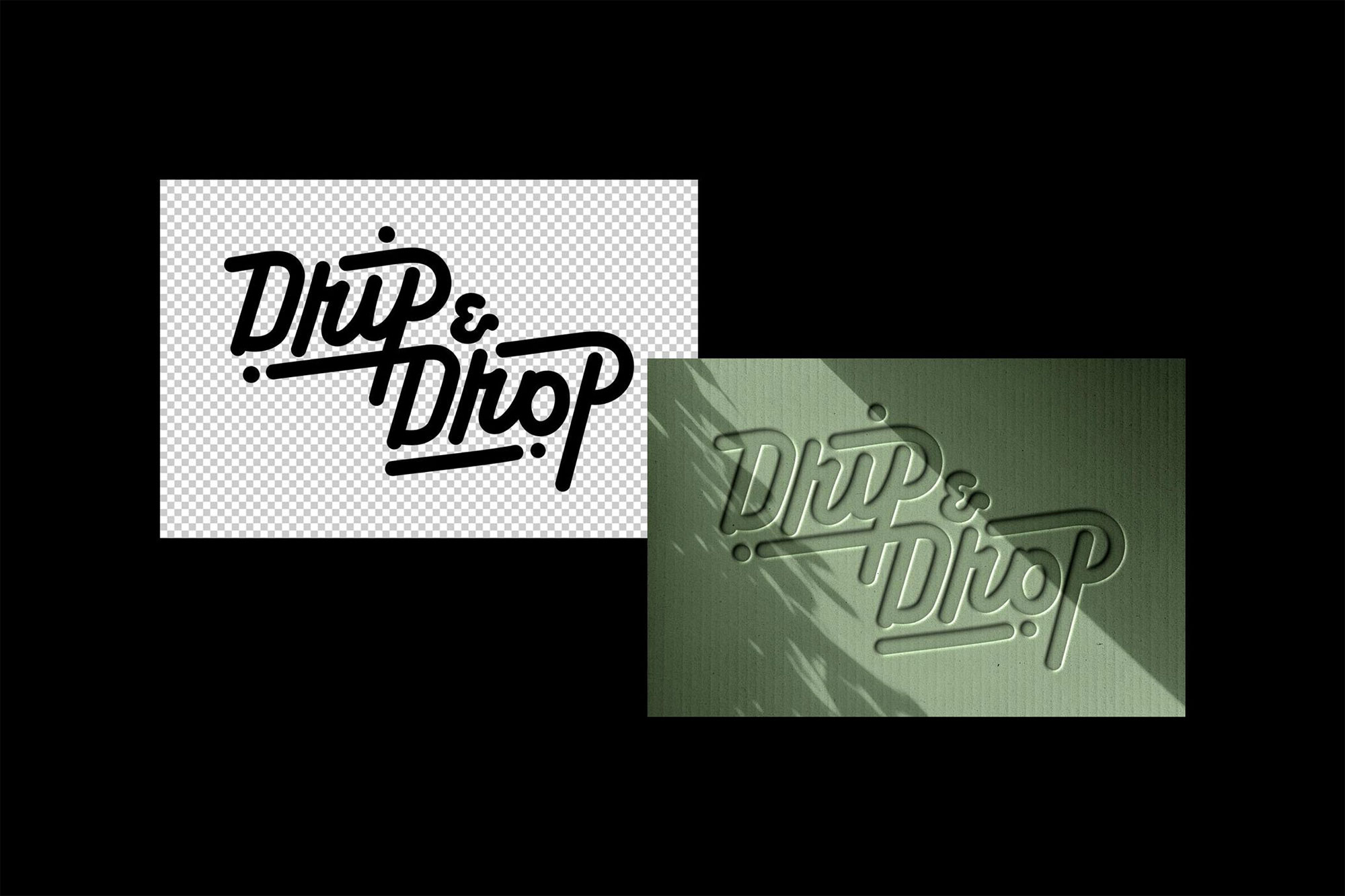 Debossed Cardboard Logo Mockup / Text Effect preview 2
