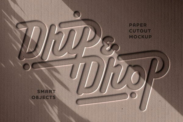 Free Debossed Cardboard Logo Mockup / Text Effect PSD Template